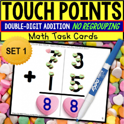 TOUCH POINT Double Digit Addition NO Regrouping TASK CARDS Task Box Filler